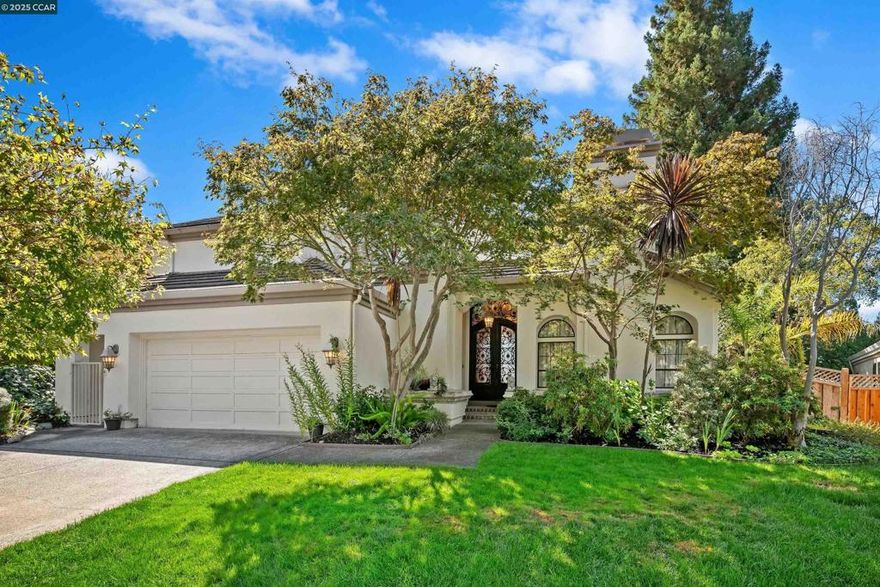 Timeless elegance awaits at 3327 Quail Walk Ln in prestigious Blackhawk. This beautifully updated 2,578± sq ft home on a 7,480± sq ft lot offers 3BR/2.5BA, including a main-level primary suite and large upstairs loft/bonus room. Light-filled interiors feature soaring ceilings, expansive windows, and a dramatic living room with fireplace. The updated kitchen flows seamlessly to dining and living areas, perfect for entertaining. Outdoors, enjoy a sparkling pool with waterfall, iron gazebo, and golf course views. Built in 1986 and lovingly maintained, the home includes central AC, forced-air heating, and ample storage. Located within top-rated SRVUSD schools—Tassajara Hills Elementary, Diablo Vista Middle, and Monte Vista High. A rare opportunity to rent in one of Blackhawk’s most desirable settings. Landscaping and pool services are included in rent.