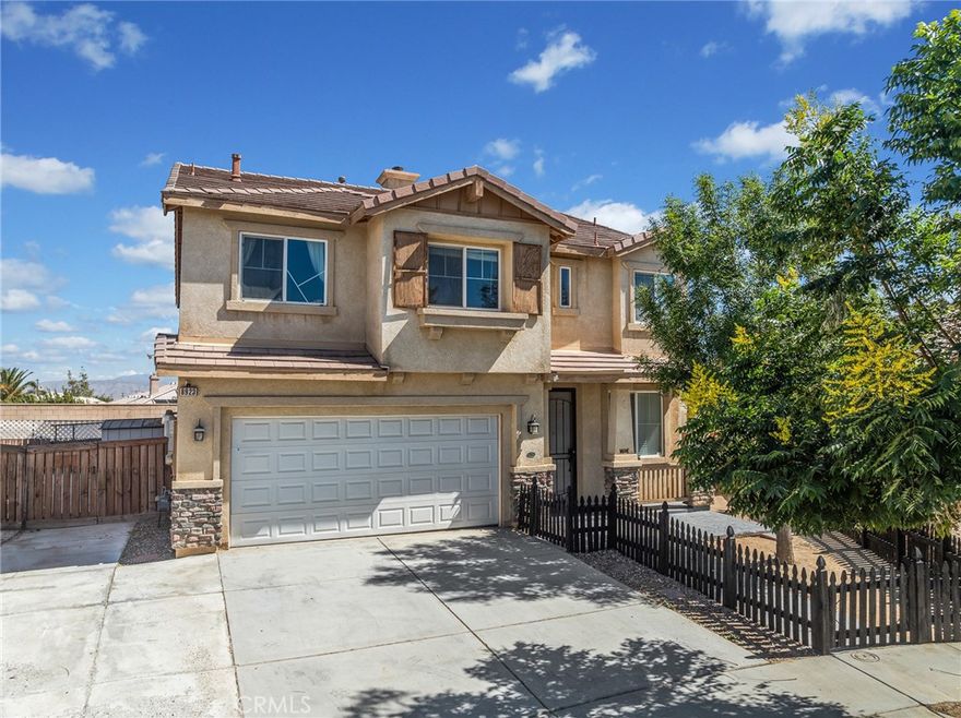 This Spacious Home is Located on a Cul-de-sac in the Growing City of Oak Hills and Features 5 Bedrooms and 3 Bathrooms, Offering Ample Space for Family Living and Guests *  With a Total of 2,512 Square Feet, the Layout Provides Comfort and Functionality Throughout * Each Bedroom is Generously Sized, and the 3 Baths Ensure Convenience for Busy Households or When Entertaining * This Home has Many Upgrades from the Granite Countertops in the Kitchen, the Mosaic Stone that Adorns the Fireplace in the Family Room,  the Stamped Concrete at the Front Entrance of the Home,  Decorative Mirrors in the Bathrooms * the Nest Thermostat, Newer Appliances and Newer Block Vinyl Wood Flooring * This home is Alarm Ready and has Leased Solar * The Backyard Sports a Large Covered Patio for all of Your Gatherings and has Room for You to Add a Pool for the Summer Time Fun * There is a 2-Car Attached Garage with Automatic Opener and Direct Access Into the Home * The Storage Containers in the Garage and the 2 Sheds in the Yard Stay* Make This Beautiful Home Yours Today!!!