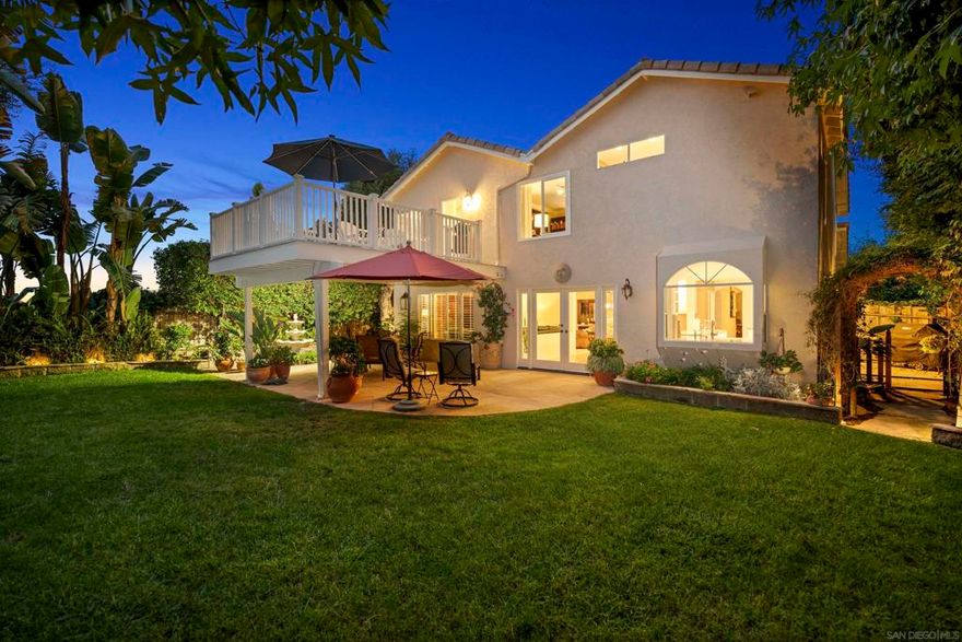 Welcome to a truly one-of-a-kind residence in the highly sought-after neighborhood of Rancho La Costa. Perched in the hills above the renowned Omni La Costa Resort & Spa, this tranquil oasis has been lovingly maintained and upgraded by one owner—and is now offered for the very first time. Set on a prime, level corner lot within a peaceful cul-de-sac, this home offers exceptional privacy, refreshing ocean breezes, and effortless access to top-rated schools, beaches, shopping, and the Alga Norte Park & Swim Complex. Step through the custom stone and wood entry blending artistry and architectural charm into an inviting design with vaulted ceilings, crown molding, skylights, and tumbled travertine flooring that exude warmth and timeless elegance. The airy great room flows seamlessly into a culinary-inspired kitchen featuring a grand island with sink, walk-in pantry, custom cabinetry with pull-outs, and generous prep space—ideal for gatherings and everyday living. Upstairs, the primary suite is a serene retreat with a private deck showcasing ocean and golf course views, an oversized dual-head shower, walk-in closet, and refined finishes. Two of the spacious secondary bedrooms, also with walk-in closets, share a stylish Jack-and-Jill bath. Exterior highlights include stone paver entry and driveway, multiple patios, lush landscaping, custom lighting, fountain feature, and two producing avocado trees. A showcase of craftsmanship, comfort, and coastal sophistication—this Rancho La Costa gem is available now for the first time.  Rancho La Costa in Carlsbad blends upscale suburban comfort with Southern California’s outdoor lifestyle. Tree-lined streets, large lots, and architecturally varied homes—many with golf course or nature preserve views—give the area a sense of spacious luxury. The neighborhood has excellent schools nearby, parks, trails, and easy access to shopping centers and amenities like the Omni La Costa Resort & Spa. Outdoor enthusiasts appreciate the Rancho La Costa Preserve, the Switchback and Ridgeline Trails and other open-space areas for hiking and scenic views of the ocean and lagoon. While the vibe is relaxed, privacy is a feature with quiet streets and relatively little hustle compared to coastal San Diego, while still being just a short drive from beaches and the coast.