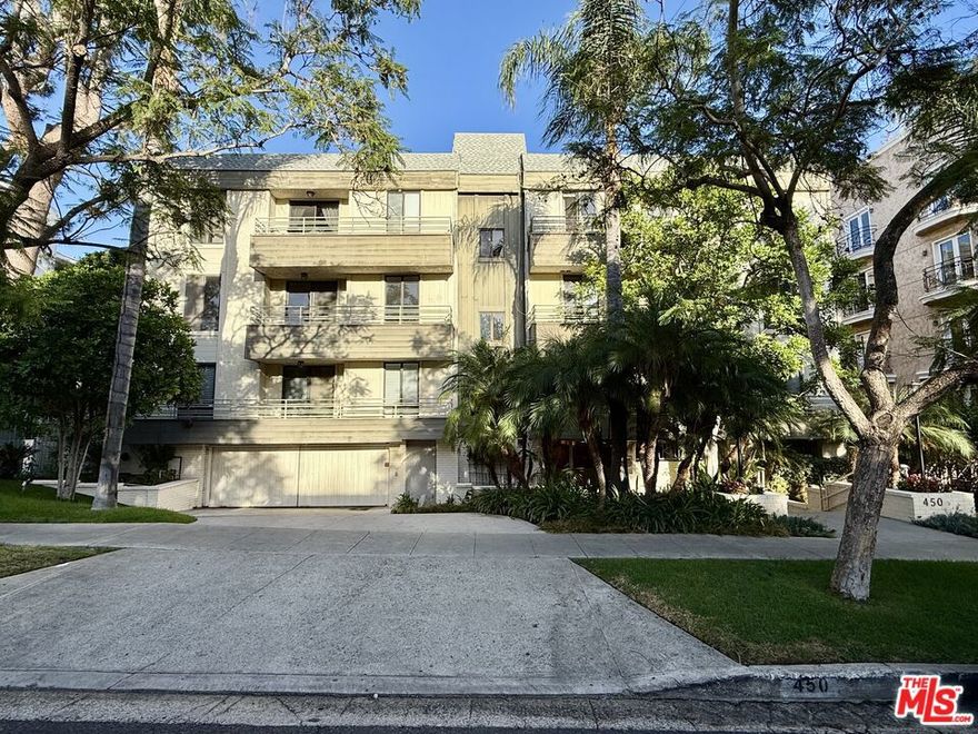 Beautiful bright corner condo with high ceilings and spacious floor plan, plenty of closet space and a wet bar. Master bedroom features large windows providing great natural light, an enormous walk-in closet and en suite master bathroom including a his and hers sink, bathtub, and separate shower. The second bedroom boasts its own closet space and an adjacent bathroom with a large shower. The unit is newly renovated to a 3bd/2bath and offers a spacious living room with hardwood floors and lots of natural light. There is a private balcony with tree top views and in unit laundry area. The residence is assigned to side-by-side parking along with ample guest parking available in the garage. Updated lobby with a community room as well as pool in the world class city of Beverly Hills, walking distance to Beverly Hills and West Hollywood premiere shopping and restaurants. Also for sale, asking price of $1,559,000