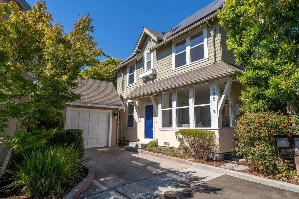 Discover comfortable living in this charming Santa Cruz home designed by Thatcher & Thompson Architects. The updated kitchen is a culinary delight, equipped with granite countertops, a dishwasher, exhaust fan, electric oven range, pantry, and refrigerator. The home features a cozy breakfast nook and dining bar, perfect for casual meals. The living space is enhanced by high ceilings and a welcoming fireplace, providing warmth and ambiance. New flooring throughout includes carpet, laminate, tile, and vinyl/linoleum, providing versatility and style. For convenience, the laundry facilities are located on the upper floor and come with a washer and dryer. Energy-efficient features such as solar power, double-pane windows, and ceiling insulation contribute to sustainability and cost savings. A backyard Koi pond with waterfall provides Zen ambiance. Additional amenities include a walk-in closet in the bedroom and a single garage space. With central forced air gas heating and ceiling fans for cooling, this home ensures comfort year-round. Enjoy all that Santa Cruz has to offer in this well located delightful residence.