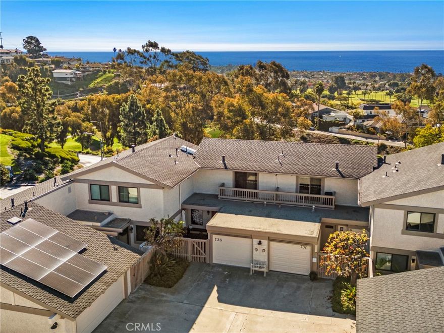 Located in the highly sought after Presidential Heights community, this turnkey residence showcases staggering ocean and Catalina views as well as the peaceful golf course and charming Trestles neighborhood. Inside, the home offers a bright and inviting layout featuring a comfortable family room, dedicated dining area, and a well-appointed kitchen. Step outside to your private patio, perfect for relaxing, savoring sunset and ocean views, or hosting evening BBQs. Upstairs, you’ll find two spacious bedrooms, both designed to capture natural light and coastal breezes, and both with attached balconies.  From this prime location, you can easily bike to world-class beaches and iconic surf spots, including Trestles. You’re also moments from the golf course, convenient access to the freeway, downtown San Clemente shops, restaurants, and more. Well maintained and move-in ready, this home offers the ideal blend of comfort, style, and classic Southern California living.