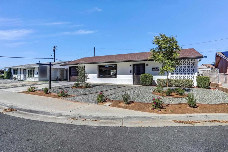 Welcome to 520 Palmer Drive, a beautifully renovated home offering modern comfort and timeless style in the heart of Hemet. This move-in ready residence features fresh upgrades throughout, making it the perfect blend of quality, value, and design.  Step inside to discover a brand-new kitchen showcasing elegant cabinetry, sleek countertops, and stainless steel appliances—a true centerpiece for cooking and entertaining. Both bathrooms have been completely remodeled, featuring updated fixtures, contemporary finishes, and a clean, stylish look.  The open and inviting floor plan is enhanced by new luxury vinyl plank (LVP) flooring throughout, providing durability and a seamless flow from room to room. The entire interior and exterior have been freshly painted, giving the home a bright, modern feel.  Outside, you’ll find a low maintenance yard ready for your personal touch—ideal for outdoor dining, gardening, or relaxing in the Southern California sunshine. With its convenient location near schools, shopping, community pool and parks, this home combines everyday convenience with quiet residential charm.