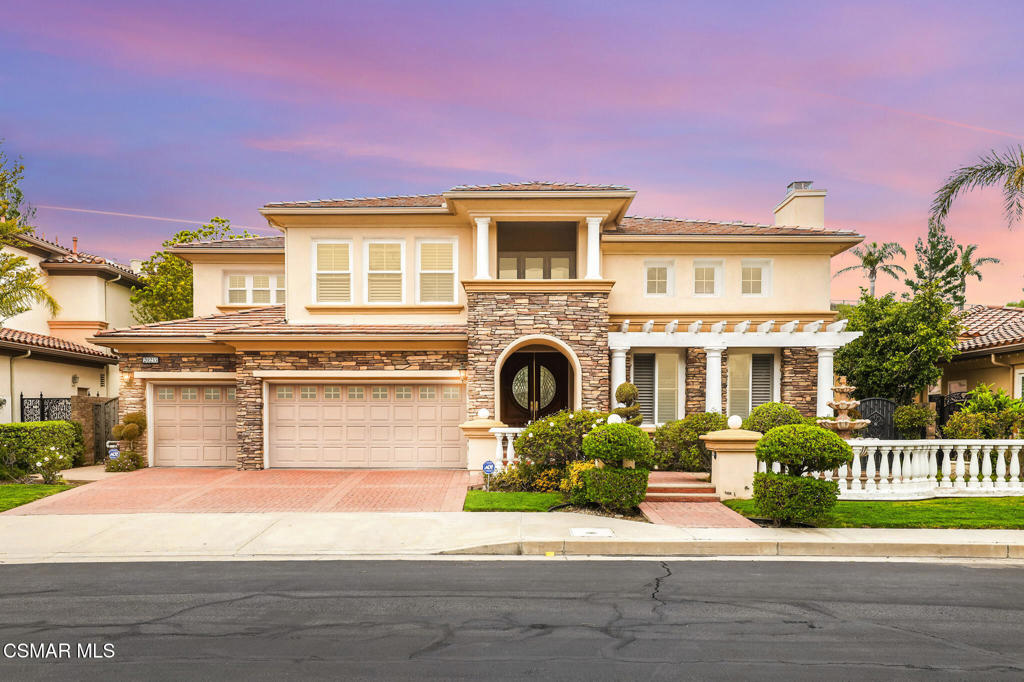 Best deal in Porter Ranch!! Experience luxury living in this expansive 5-bedroom, 6-bathroom residence located in the highly coveted Renaissance community of Porter Ranch. Built in 2003 and spanning 4,721 square feet, this elegant home offers timeless design and a prime location within a 24-hour guard-gated enclave.From the moment you enter, you're greeted by soaring ceilings, abundant natural light, and open-concept living spaces that create an inviting and airy atmosphere. The home features a refined transitional style with tasteful updates, including contemporary lighting and carefully selected finishes throughout. The gourmet kitchen flows seamlessly into the generous living room and den, making it ideal for entertaining or relaxed family living.The expansive primary suite serves as a true retreat, offering a spacious sitting area and a rare built-in gym within the primary bathroom--perfect for private fitness and wellness routines. Step outside to your private backyard oasis, where a sparkling pool and spa are complemented by a cozy outdoor fireplace--ideal for relaxing evenings, entertaining guests, or enjoying the Southern California lifestyle year-round. A 3-car garage adds both functionality and ample storage space. As a resident of the Renaissance community, you'll enjoy resort-style amenities including a community tennis court and meticulously landscaped common areas--all within a secure and tranquil setting.Located at the gated entrance off Sesnon Blvd and Porter Ranch Drive, this exceptional property presents a rare opportunity to own a well-maintained, luxury home with space, privacy, and endless potential. Experience luxury living in this expansive 5-bedroom, 6-bathroom residence located in the highly coveted Renaissance community of Porter Ranch. Built in 2003 and spanning 4,721 square feet, this elegant home offers timeless design, modern upgrades, and a prime location within a 24-hour guard-gated enclave.From the moment you enter, you're greeted by soaring ceilings, abundant natural light, and open-concept living spaces that create an inviting and airy atmosphere. The home features a refined transitional style with tasteful updates, including contemporary lighting and carefully selected finishes throughout. The gourmet kitchen flows seamlessly into the generous living room and den, making it ideal for entertaining or relaxed family living.The expansive primary suite serves as a true retreat, offering a spacious sitting area and a rare built-in gym within the primary bathroom--perfect for private fitness and wellness routines. Step outside to your private backyard oasis, where a sparkling pool and spa are complemented by a cozy outdoor fireplace--ideal for relaxing evenings, entertaining guests, or enjoying the Southern California lifestyle year-round. A 3-car garage adds both functionality and ample storage space. As a resident of the Renaissance community, you'll enjoy resort-style amenities including a community tennis court and meticulously landscaped common areas.Located at the gated entrance off Sesnon Blvd and Porter Ranch Drive, this exceptional property presents a rare opportunity to own a well-maintained, luxury home with space, privacy, and endless potential.