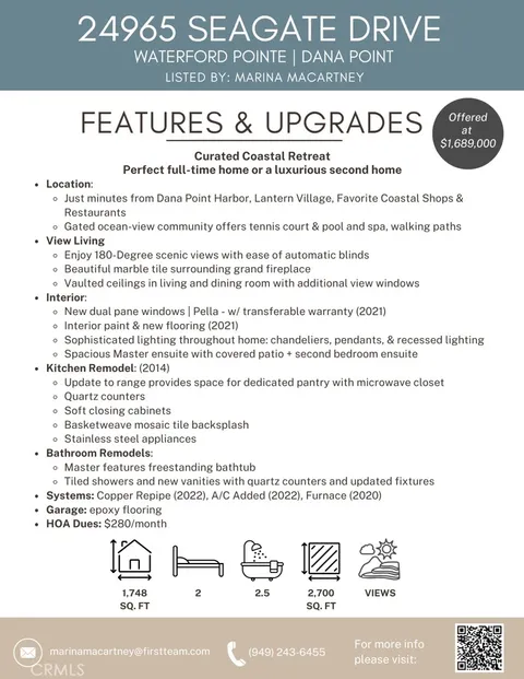 24965 Seagate Dr, Dana Point, CA 92629 - MLS#: OC25134307
