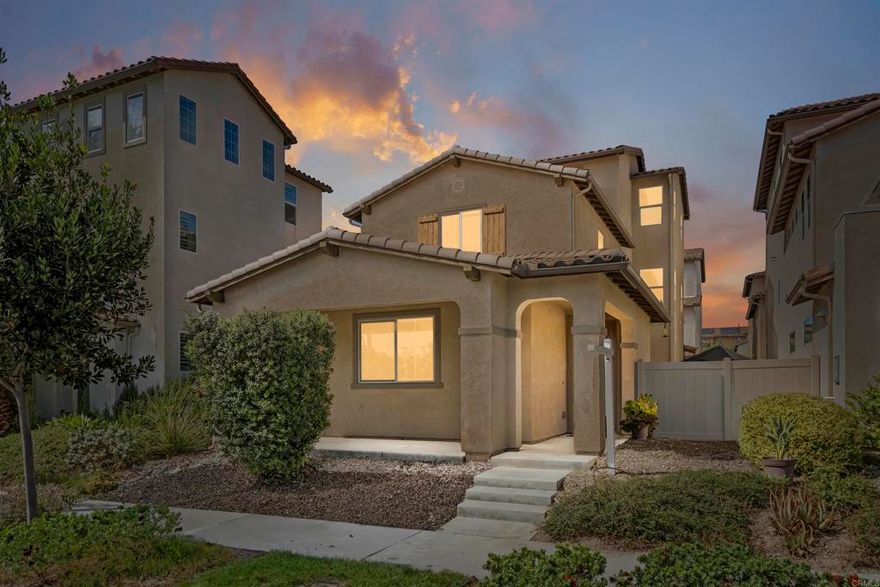 Experience Elevated Living in the Heart of Montecito @Otay Ranch  Step into this beautifully designed 4-bedroom, 3.5-bath home where sophistication and comfort flow effortlessly. The open-concept layout welcomes you with lofty ceilings, luxury ceramic plank flooring, and an abundance of natural light. A chef’s kitchen takes center stage, featuring rich granite countertops, an oversized island, and premium stainless steel appliances—perfect for everything from casual mornings to elegant entertaining.  The primary suite is a serene retreat with a spa-inspired en-suite bath and generous walk-in closets. Upstairs, a second primary bedroom with its own full bath offers ideal flexibility for guests or extended family. The expansive loft provides endless possibilities—home theater, creative studio, or relaxing lounge.  Conveniently located on the second level, the dedicated laundry room makes daily living easier, keeping household chores out of sight yet close to every bedroom—no more hauling laundry up and down stairs.  Step outside to a thoughtfully finished side yard designed for easy living—whether you’re enjoying coffee in the morning sun, hosting intimate gatherings under the stars, or simply relaxing with loved ones in your private outdoor retreat.  This move-in-ready residence and community offers resort-style amenities including a sparkling pool, rejuvenating spa, elegant clubhouse, and lively community events. Nestled near top-rated schools, shopping, and dining—this home blends luxury, function, and connection in every detail.  You’re not just buying a home—you’re embracing a lifestyle of ease, beauty, and belonging.