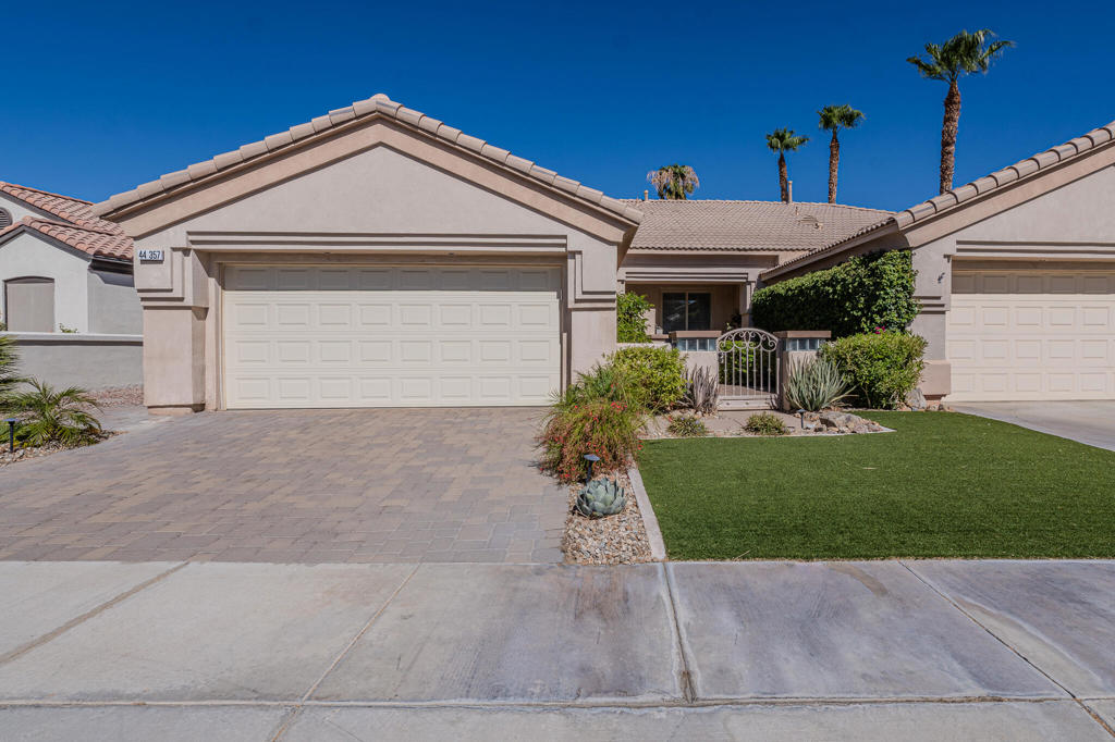 Now available for long term lease! Experience, resort-style living in this move-in ready, upgraded 2-bedroom, 2-bathroom home in Heritage Palms, a secure 55+ community. This 1,468 sq. ft. home features a gated front courtyard, plantation shutters, and an extended garage with epoxy flooring. The open floor plan includes wood-look tile flooring, a remodeled primary suite with a walk-in closet, and an updated guest bath. The chef's kitchen boasts white cabinetry and quartz countertops. Enjoy outdoor relaxation on the extended patio with an Alumawood awning. Amenities include a championship golf course, pro shop, dining, fitness center, tennis and pickleball courts, and both indoor and outdoor pools. Don't miss the chance to lease this elegant home!