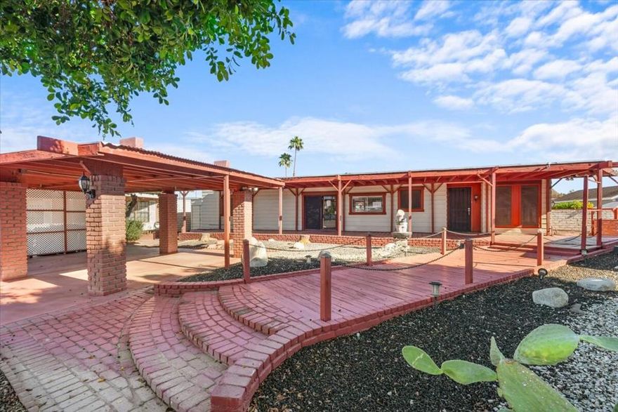 Discover this HUD-Owned residence within the sought-after Palm Desert Greens Country Club-- a space where classic comfort meets potential for customization. This well-designed 2-bedroom, 2-bath home offers a layout that invites both relaxation and sociability. The spacious living area features a cozy gas fireplace, creating a warm focal point, while a built-in display hutch enhances the adjacent dining area.The kitchen, with its inviting circular dining nook, opens to an expansive family room. Easy-care laminate flooring links these spaces, ensuring both practicality and style. Energy-efficient plantation shutters and ceiling fans throughout provide comfort and ambiance year-round.Outdoors, unwind in your private hot tub under a large gazebo, where tranquility meets luxury. The community itself is an oasis of leisure, included in your HOA fees are complimentary golf, cable TV, lighted tennis courts, two resplendent pools, serene spas, a state-of-the-art fitness center, and clubhouse.Conveniently located near shopping and fine dining, this home balances accessibility with the peacefulness of its surroundings. While this residence is in fair condition, it offers a fantastic opportunity for personalization, making it a canvas for creating the ultimate desert sanctuary.