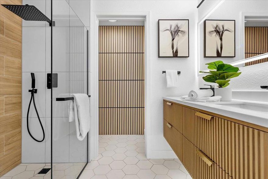 EXQUISITE BLEND of STYLE, COMFORT & SOPHISTICATION *** Surrounded by a vibrant array of shops & dining options, close to Santana Row, Santa Clara Square & w/park 1 block away, this newly remodeled townhome is nestled out of sight  ***  Newly remodeled w/European style expansive kitchen featuring quartz countertops, S/S appliances, a breakfast bar, & warm under cabinet lighting *** Accent shiplap wall & contemporary remodeled fireplace seamlessly tie the extra wide living & dining spaces together *** TWO en-suites *** Walk in closet in primary suite w/a luxurious European style shower, dual sink floating vanity w/accent under cabinet lighting, acoustic wood wall paneling *** Huge second en suite w/contemporary design *** Cathedral ceilings *** Accent lighting in primary suite & in hallway niches add warmth *** New flooring & paint throughout *** Skylight *** Cathedral ceilings *** Recessed lights *** Dual pane windows *** In wall forced air electric heater w/energy efficient individual room controls *** 2 Car garage w/extra storage *** Save on Santa Clara UTILITIES  (no PG&E to deal with) *** HOA covers water *** Pride of ownership *** HOA allows for AC installation (see disclosures) *** This, is living redefined - welcome home!!
