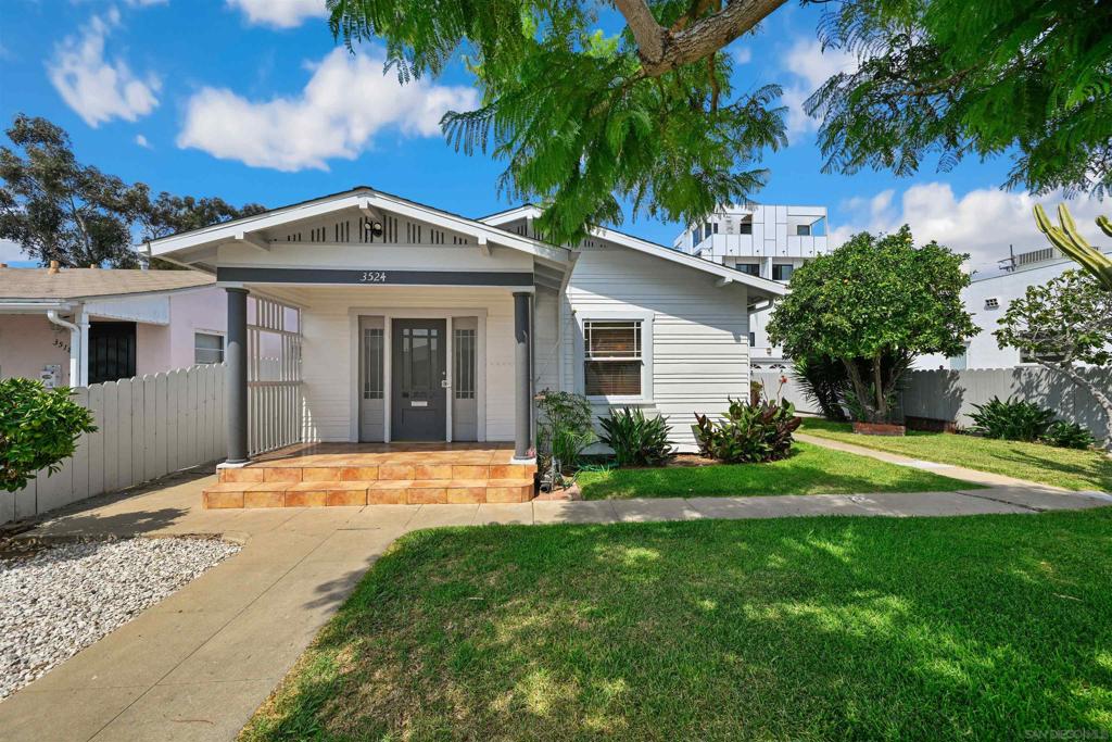 Rare Opportunity of owning 2 detached homes on an expansive canyon lot! Tucked away on a quiet cul-de-sac, this hard-to-find property features two super charming detached units enjoying a fully-fenced private yard and idyllic porches. The front unit (#3524) offers a 1-bedroom, 1-bath layout with approximately 700 sq. ft., while the back unit (#3526) provides 3 bedrooms, 2 updated bathrooms, and approximately 1,100 sq. ft. of comfortable living space. Both units have well-appointed kitchens, their own laundry for added convenience to daily living, while a detached 1 car garage adds ease of parking and extra storage space. A versatile opportunity for investors, multi-generational living, or rental income in a serene setting. Just blocks from grocery stores, the Post Office, and Hillcrest’s beloved Sunday Farmers Market, plus endless dining, shopping, and entertainment options right outside your door. Urban living at its best!