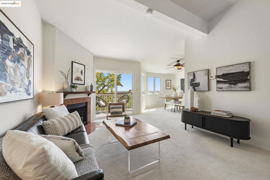 Welcome to a luminous hillside sanctuary where elevated design meets everyday comfort. This beautifully maintained 2-bedroom, 2-bathroom home with a spacious loft offers panoramic city views, a thoughtfully flowing layout, and exceptional flexibility—perfect for those seeking refined Bay Area living. Step into an airy, sun-filled interior where elegant living and dining spaces set the stage for both relaxation and entertaining. The versatile loft serves effortlessly as a home office, media room, or guest quarters—tailored to your lifestyle. Enjoy the rare comfort of central air conditioning, two private balconies with sweeping views, and an attached 2-car garage for seamless convenience. Perfectly positioned just minutes from Castro Valley BART, top-rated schools, and the stunning trails of Lake Chabot, this residence offers the ultimate blend of urban convenience and outdoor leisure. Note time! Welcome home!