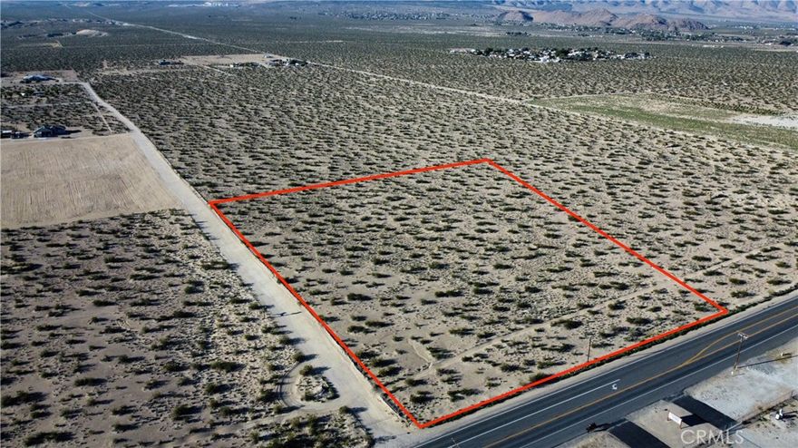 8.33 acres zoned RL-5 located directly on paved Old Woman Springs Road in Lucerne Valley. Power access is available along the busy highway, and wells are required in the area for water usage. This property offers excellent highway visibility if you are looking to operate a business from your home, as the highway frontage provides valuable marketing opportunities. The property sits directly across the street from a busy trucking company, making this a prime location for future development such as a gas station, restaurant, or convenience store. Although the lot is currently zoned RL-5, the land across the street is zoned "Highway Commercial", so interested buyers should contact the county about possible rezoning opportunities for this highway fronting parcel. Old Woman Springs Road is a highly traveled route as it is the main highway between Johnson Valley, Landers, and Yucca Valley, and it is also the primary artery connecting the High Desert to Palm Springs. Johnson Valley is home to the King of the Hammers race, which attracts hundreds of thousands of spectators each year, and Big Bear Lake with its ski slopes is only a twenty five minute drive away. Need more land? There are THREE additional adjacent properties for sale, and purchasing all four lots gives you more than THIRTY THREE acres of highway frontage. Owner financing may be possible with this property, so drive by today and see for yourself what this location has to offer.
This property does not have an address assigned. “ 786 Old Woman Springs Rd" is for listing purposes only.
APN#0450-321-48-0000 Coordinates: 34.443711 /-116.924879