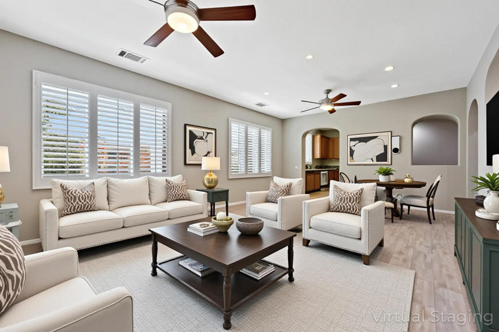 Discover incredible value in this beautifully upgraded 2-bedroom, 2-bath condo in the gated community of Spanish Walk. Featuring a stylish open floor plan, a granite kitchen with stainless steel appliances and a spacious primary suite with balcony, this home is move-in ready. Enjoy resort-style amenities including pools, spas, fitness center, and clubhouse--all just minutes from shopping, dining, and golf. Perfect as a full-time residence, investment property or desert getaway! This stylish two-bedroom, two-bath condo offers an incredible combination of comfort, design, and value, making it one of the best opportunities available in Palm Desert. From the moment you step inside, you'll notice the thoughtful details and pride of ownership that set this home apart from others in the community. The open-concept living area is warm and inviting, filled with natural light and designed for easy everyday living as well as entertaining. The dramatic stacked stone feature wall has many versatile style opportunities and is certain to make a statement. The kitchen is the heart of the home, featuring rich cabinetry, granite countertops, stainless steel appliances including a newer refrigerator. The primary suite is generously sized, offering a peaceful retreat with a balcony and a well-appointed en suite bath featuring dual sinks and a separate glass-enclosed shower. The second bedroom is equally versatile--perfect for guests, a home office, or a den--with an adjacent full bath. Additional highlights include upgraded flooring, designer color scheme, recessed lighting, ceiling fans, newer washer & dryer and an attached two-car garage with direct access. Every detail has been carefully considered, making this home move-in ready from day one. Spanish Walk is known for its charm, resort-like amenities, and central location in the Coachella Valley. Residents enjoy three sparkling community pools and spas, a fitness center, a clubhouse, billiards room, playgrounds, and plenty of greenbelt areas that create a true neighborhood feel. The gated entry provides peace of mind, while low HOA dues add to the value. If you're looking for an upgraded, move-in-ready home in a gated community with fantastic amenities, 102 Paseo Bravo delivers it all. With its blend of style, comfort, and value, this condo is the perfect desert retreat or full-time residence. Don't miss the chance to make it yours.