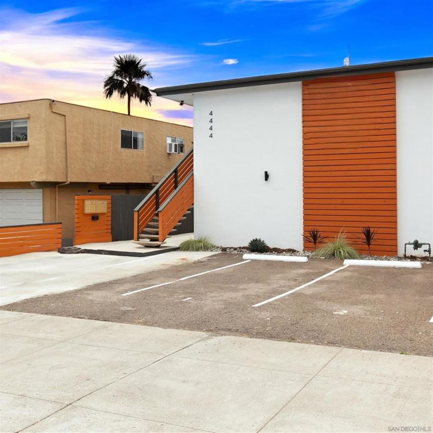 Incredible opportunity to own a fully remodeled 8-unit multifamily property just minutes from SDSU in the rapidly growing College Area of San Diego. Each 1-bed / 1-bath unit is newly upgraded and will be delivered fully furnished, offering a turnkey investment with strong existing income. Six units are currently producing high-demand mid-term rental income, with significant upside if converted to long-term tenants, achieving a projected 6.42% cap rate at the new price of $2,350,000. The property features modern interiors, on-site laundry, 10 parking spaces, and a Walk Score of 91, providing excellent accessibility to dining, retail, and transportation. With strong cash flow, prime location, and appreciation potential, this is a rare, stabilized asset ready for both immediate income and long-term growth. On-site Coin Laundry provides additional monthly income.