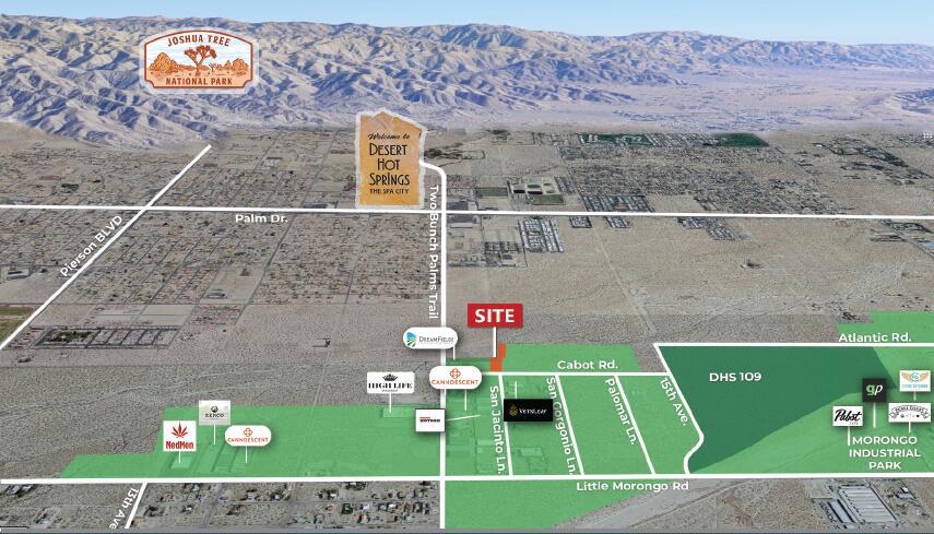 ■ Industrial Land For Sale in Desert Hot Springs■ Previously approved for CUP #01-16■ Ideally located next to Palm Springs and has close I-10 access to serve all of Southern California■ Priced to sell■ Located in the Desert Hot Springs Industrial Park