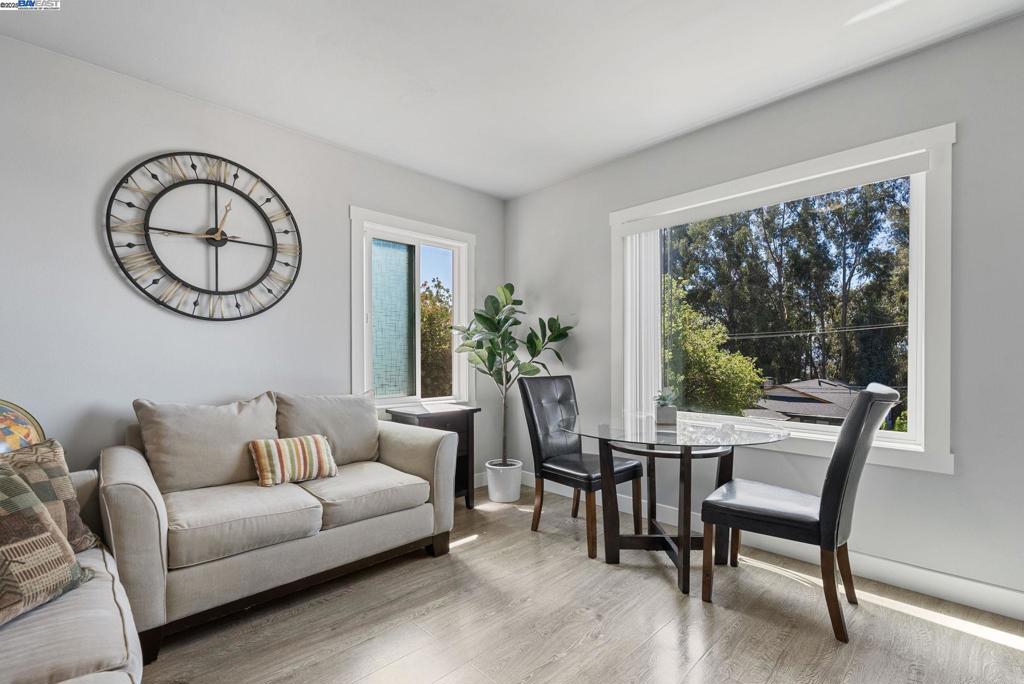 Don’t miss this move-in-ready gem in one of Hayward’s most desirable neighborhoods—just steps from Cal State East Bay! This beautifully updated 2-bedroom, 1-bath home offers stunning Bay views, abundant natural light, and modern finishes throughout. Step inside to find brand-new countertops, cabinets, flooring, and a recently installed roof. The kitchen features state-of-the-art appliances, and the home includes a full-size washer and dryer for added convenience. Perched on an elevated lot, this home gets fantastic sunlight and offers a welcoming, street-facing view. The 6,000 sq ft lot provides ample room to grow, and comes with professionally designed expansion plans that were previously pre-approved by the city (buyers to verify with the city for future use). Enjoy the newly poured concrete patio in the backyard—perfect for relaxing or entertaining. An attached garage adds extra convenience and storage. Whether you're a homeowner looking to settle in or an investor seeking growth potential, this is an amazing opportunity to live in now and expand later.