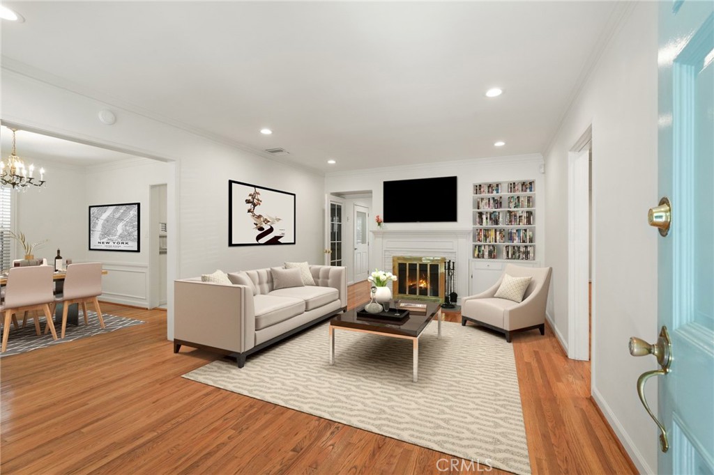 Welcome to this beautifully reimagined 1930s gem, perfectly located in the heart of Studio City, South of the Blvd. Featuring 3 bedrooms and 2 bathrooms, the home showcases stunning original hardwood floors, fresh paint, classic wood shutters, and a cozy wood-burning fireplace.
The updated kitchen includes new tile, a 5-stage Water Purifier, and a built-in TV. Modern conveniences include ADT security, Ring doorbell, Spectrum internet, and Solar Panels that help save tenants money on utilities. The detached two-car garage offers AC, extra storage, and an additional refrigerator, plus brand-new washer and dryer with a separate wash sink. Parking is plentiful with a covered carport and long driveway. Enjoy California living in the outdoor spaces—relax under the covered patio with a wood-burning fire pit and Traeger BBQ, or stroll through the lush gardens filled with roses, plumeria, and fruit trees like grapefruit and loquats. Ideally located near the highly sought-after Carpenter Community Charter School and just moments from Trader Joe’s, Mendocino Farms, Blue Bottle Coffee, the weekly Farmers Market, and the renowned “Sushi Row.” A rare lease opportunity combining charm, convenience, and lifestyle—don’t miss it! *Several photos have been digitally staged.