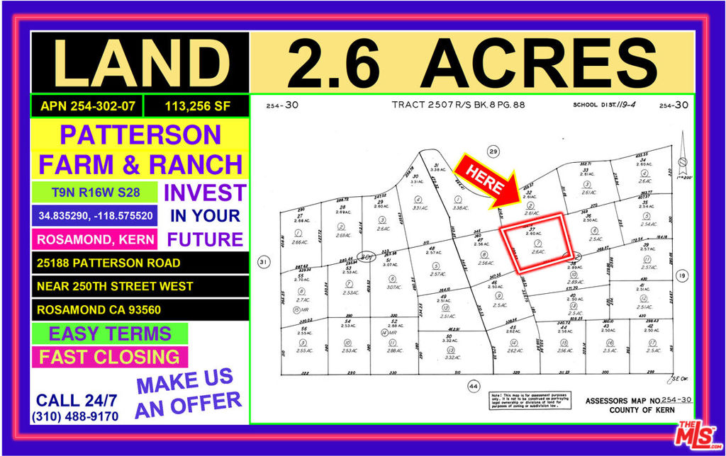 TRACT 2507, LOT 37, RECORD OF SURVEY (R/S) BK 8, P - Land