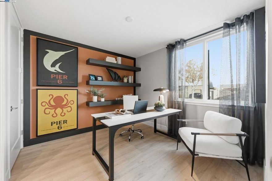 Homesite 76 at Skyline offers approximately 1,754 sq. ft. of thoughtfully designed living space across four levels that is move-in ready!  Key Features include Bosch stainless steel appliances, rooftop deck with dry bar, providing outdoor living space, ideal for relaxing, entertaining, and enjoying stunning views, preparation island with clear sightlines overlooking the dining area and great room, promoting open-concept living, and entry-level bedroom with walk-in closet and en-suite bath—ideal for guests, in-laws, or a private home office  The second floor showcases an open-concept layout with a modern kitchen featuring recessed-panel Beech Shaker cabinetry, chrome knobs, granite slab countertops with a 6" backsplash, and a preparation island overlooking the dining and great room. On to the third floor, the primary suite provides a private retreat with a walk-in closet and spa-inspired bathroom, accompanied by a secondary bedroom, hall bath, and laundry closet. This home also comes with laminate flooring at entry and kitchen, carpet flooring in bedrooms and living areas, Kohler plumbing features, and much more!  Stylish and functional, Homesite 76 is perfect for today’s modern lifestyle! Schedule an appointment today!  *Representative photos added. Views:  Downtown