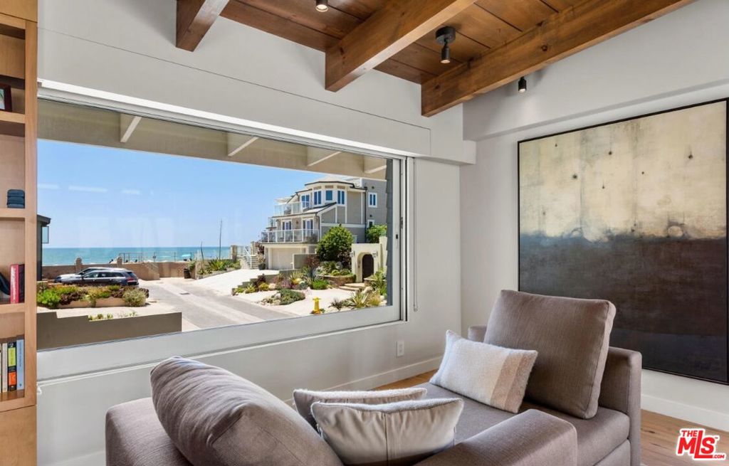 Laid-Back Luxury by the Sea: This is the one, the beach pad you've been dreaming of! One-story, ocean views, totally dialed. Start your day with a barefoot stroll on the sand, cruise home to rinse off in the steam shower, and cue up a sunset movie on the 110" projector. With skylights that open to the sea breeze, indoor-outdoor sound, and two fireplaces (one for late-night hangs outside), this place was made for the coastal rhythm. French oak and concrete floors keep it cool, while a Viking range and built-in BBQ bring the heat. Tucked into a chill, neighborly street with nothing but good vibes and salty air. "I'm pickin' up good vibrations." - Beach Boys