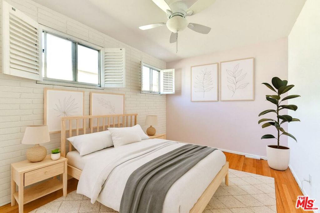 Live the Santa Monica beach lifestyle! Light, Bright and fully equipped upper unit is 1 bed, 1 bath. Hardwood floors throughout, shutters, ceiling fans and an updated kitchen. Also includes a lovely balcony/patio and access to the shared courtyard. Walkable and perfect for active lifestyles, this unit is only 1 block from cafes and shops on Pico, Whole Foods 360, Virginia Park with Saturday Farmers Market, 2 blocks from Expo line station at Bergamot, Water Garden and other major commercial properties. Ample closet space, 1 car-carport parking with room to add storage. Not to be missed!