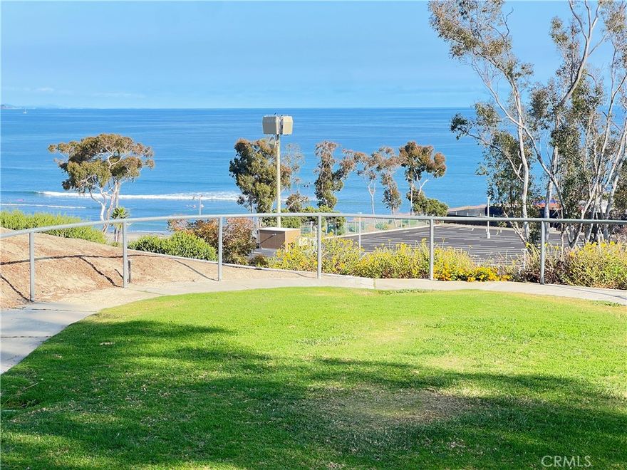 2 BEDROOMS, 1 BATH LARGE, Lower end unit, bright and light!  Delightful, Modern, Quiet, Serene, Impeccable, Clean, Beautiful 4-Plex Building, Opens to Huge Hillside Natural Garden with Panoramic Ocean Views.  Hardwood Floors Beautiful Kitchen (refrigerator, gas stove/oven, disposable), Euro Bathroom, Large Balconies with Ocean Views, and much more. Short distance to Lantern Village, Doheny Beach/Park, Harbor/Marina, Restaurants, Banks, Gyms, Shops, Beautiful Beaches, Minutes to Freeways and Costco... A Quiet Tasteful and Private  Place to Call Home! ...One Remote  Controlled Garage AND One Parking spot. Building Washer & Dryer. . Please call us today for more information and to schedule your tour.