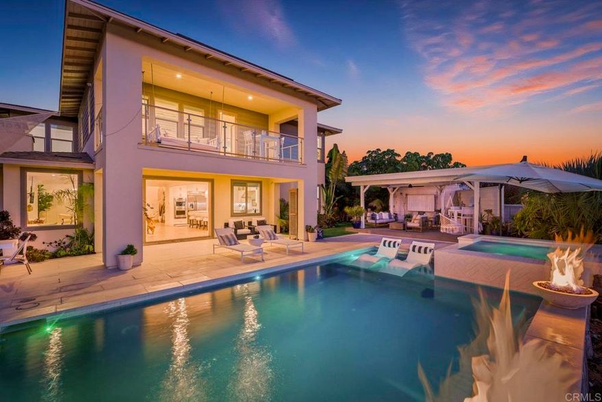 Come home to 870 Hymettus and experience coastal living at its finest! Located west of the 5 in the ultra chic community of Leucadia, this one of a kind masterpiece features 4 bedrooms + loft, 4 1/2 bathrooms offering 4,109 of refined living space. You will be left in awe by the stunning PANORAMIC OCEAN VIEWS and breathtaking sunsets from both levels of the home.  Designed for the ultimate indoor-outdoor lifestyle, the home showcases expansive glass doors that open to covered patios, sparkling pool and hot tub and lush coastal landscaping creating a seamless flow for year round enjoyment. The gourmet chef’s kitchen impresses with top-tier appliances, custom cabinetry, and a spacious island perfect for entertaining or making your favorite meal for family. Upstairs, you can escape the daily grind and unwind in the oversize resort like retreat that you can just slip from the hustle of the outside world. Step outside to the inviting 2nd level view deck provides the perfect vantage point to take in the sea breeze and sparkling horizon.  Located close to the beaches, award winning schools, fine dining, shopping and everything that makes Leucadia funky. 870 Hymettus is not just a home it is a lifestyle!