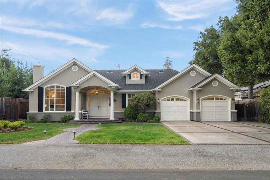 Nestled within sought-after North Los Altos, this custom home merges an ideal setting moments from superb schools with a lifestyle of up-to-the-minute luxury. Tech amenities and an indoor-outdoor layout allow functional ease, while architectural details add touches of drama throughout. Formal entertaining areas include a dining room with domed ceiling, while the great room and lower-level media lounge are designed for large casual gatherings. A luxurious primary suite is found on both levels, and all bedrooms are en-suite. Outdoors await a heated leisure patio, high-end BBQ, and hot tub overlooking the pristine grounds. Enjoy a vast kitchen filled with gourmet amenities, office, Control4® automation, surround sound, three fireplaces, and gas-powered generator. Excellent proximity to Tesla, VMware, Google, Downtown Los Altos, and acclaimed schools like Santa Rita Elementary and Egan Junior (buyer to verify).