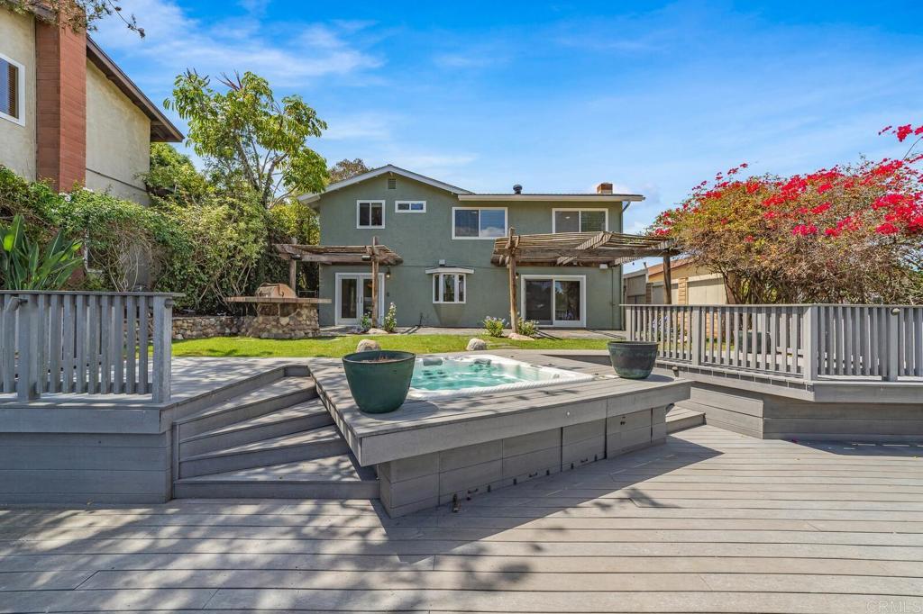 Beautifully renovated 3 bedroom, 2.5 bath home in highly desirable Biltmore Vale in Northwest Clairemont. Bordering the canyon, this home has spectacular views and lends itself to the ultimate indoor/outdoor lifestyle with the stunning custom deck overlooking the canyon, the jacuzzi, and the built-in BBQ island. The home has all new wood flooring, new paint, extensive built-ins throughout the home for optimal storage, customized closets, gourmet kitchen, luxury master bath, an over-sized 2 car garage with great storage, fireplace and central A/C. At the foot of the cul-de-sac, you'll find the trailhead that leads to the San Clemente Canyon and Marian Bear Park, wonderful for year-around hiking and biking. This property is centrally located with excellent access to the 52, 5 and 805 highways. One can be at the beach in 10 minutes or in downtown SD in 15 mins. Don't miss this amazing opportunity!