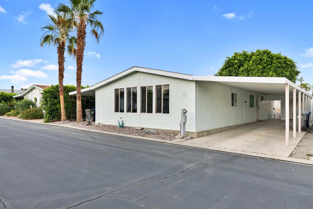Beautifully Remodeled Home in Premier 55+ Community!!Welcome to this stunning, move-in ready manufactured home nestled in a desirable 55+ resort-style community in the vibrant city of Palm Desert. This spacious 2-bedroom, 2-full bathroom residence has been beautifully remodeled with fresh interior and exterior paint, brand-new appliances, elegant recessed lighting, and gorgeous new countertops. The generous dining and living areas flow with the charming kitchen, all adorn with stylish flooring throughout. Enjoy west-facing windows offering scenic views and glowing sunsets, while the large lot provides added privacy with no homes behind. A sizable storage shed is included for your convenience, and there's a large indoor laundry area to make life easier. This sparkling community offers everything you need for an active lifestyle: multiple pools and spas, tennis court, pickleball, a nine-hole golf course, a welcoming clubhouse with billiards, and even an on-site cafe. Don't miss the beautifully lit palm trees that create the resort ambiance, especially in the evenings. This is more than a home-it's a lifestyle! Schedule your tour today!!