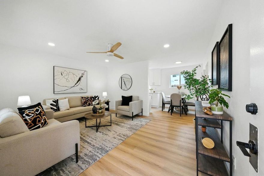 If you’ve been dreaming of owning your first home in San Diego— this is your chance. Tucked inside a secure gated community, this ground-floor condo offers a stylish and affordable entry into homeownership that’s perfect for first-time buyers, young couples, or single professionals ready to stop renting and start building equity.  This freshly updated 1-bedroom, 1-bath unit is light, bright, and move-in ready. Enjoy brand-new flooring, fresh paint, and an open layout that feels clean and welcoming. The kitchen features modern cabinetry, a gas stove, and built-in microwave — everything you need for daily living without the upkeep of a larger home.  The spacious bedroom offers a peaceful retreat, while the updated bath keeps things simple and functional. You’ll also appreciate the convenience of assigned off-street parking and low HOA dues that help you stay on budget.  Centrally located with quick access to SDSU, North Park, downtown, major freeways, and public transit — this location makes commuting and exploring the city easy.  Whether you're buying your very first home, downsizing into something low-maintenance, or looking for a smart long-term investment, this unit checks all the boxes.