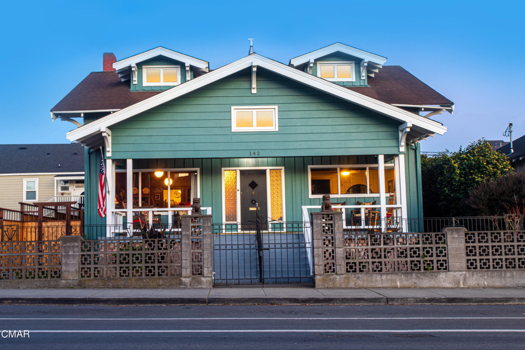 This large craftsman home has been well loved by the owners, and well loved by those attending sizable gatherings that this home is well suited for. From holiday memories to entertaining groups, the home is now ready for a new owner to carry on traditions in the manner they would like. If ease of getting to nearby restaurants, shopping and all the nearby conveniences is high on your priority list, then this 5 bedroom, 2 1/2 ba home with office (or 6th bedroom) could be your new home. Relax in the evenings on the covered front porch and follow the sun on its path to the ocean, while these views become even more expansive from the second story windows. There is also a covered patio area for outdoor cooking or additional entertaining with a low maintenance back yard. The alley is accessible for the 3 car garage which also has plenty of room for workshop space. The home is also ideally located for the professional seeking a work/live situation. The Central Business District is the core of the downtown civic and cultural center, watch the people and the sunsets!