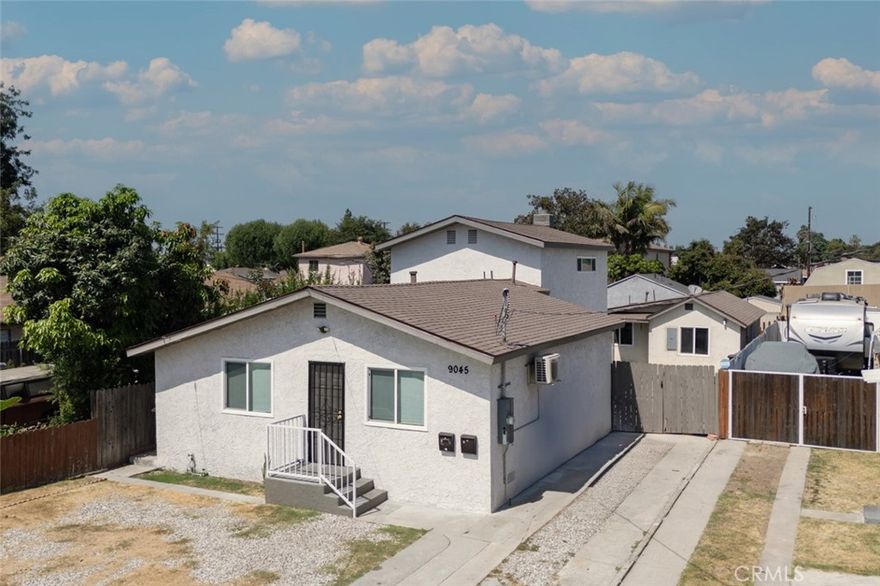 Welcome to 9045 Algeroma Street. A beautifully remodeled Duplex in the heart of Bellflower. Discover a rare opportunity to own a versatile duplex offering a total of 2,341 sq ft, thoughtfully designed for comfort and modern living. Both units have been recently remodeled inside, blending stylish finishes with functional layouts. With a combined 5 bedrooms and 4 bathrooms, this property is ideal for extended families, savvy investors, or anyone seeking flexible living options. The front unit offers incredible versatility, it can function as a full 4 bedroom home, or the rear room as a second living space. Even better, the rear bedroom can be closed off and converted into a junior ADU/Studio, perfect for additional income or private guest quarters. The back unit is equally well designed and ready for use, while the property as a whole presents tremendous potential for future expansion including the opportunity to add another Junior ADU at the rear of the lot. Located in the vibrant city of Bellflower, this home places you at the center of convenience, close to freeways, local shopping, dining, and parks. Bellflower is known for its family friendly community and access to the highly regarded Bellflower Unified School District, making it an excellent choice for homeowners with children. Whether you choose to live in one unit and rent out the other or maximize its potential as a pure income producing investment, this duplex offers flexibility, growth, and long term value. Don’t miss this opportunity to own a beautifully updated property with unmatched versatility in one of LA County’s most central and desirable locations.