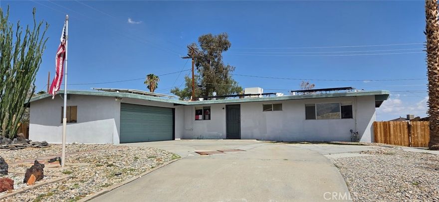 Welcome to this inviting single-story, single-family home offering 3 bedrooms, 2 bathrooms, and 1,588 sq ft of comfortable living space. Nestled on a generous 8,325 sq ft lot, this home features an enclosed patio—perfect for relaxing or entertaining year-round.



Located in scenic Twentynine Palms, known as the gateway to Joshua Tree National Park and the great California Outback, this property provides the ideal blend of tranquility and accessibility. Explore the wonders of the Mojave Desert just minutes from your doorstep, or enjoy the quiet charm of a friendly desert community.



Whether you're looking for a primary residence, vacation getaway, or investment opportunity, this home is full of potential and desert charm. Don’t miss your chance to own a piece of the California desert lifestyle!