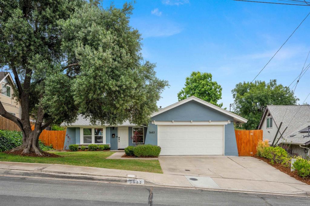 Remodeled, spacious, bright, three-bedroom, two-bathroom single-level home in San Carlos/Allied Gardens. The living room with vaulted ceiling and skylight has a large front window overlooking the front lawn and olive tree. The kitchen has modern cabinets, tile flooring, granite countertops, wide French door refrigerator, gas range, and a wine cooler. The private backyard with fruit trees lends itself to entertaining, or quietly enjoying the canyon view and sunsets. Central air conditioning. Solar system minimizes electric bills. Conveniently located three blocks away from Mission George Road, and near multiple freeways. Nearby parks and recreation areas: Newly-renovated Rancho Mission Canyon Park with playground, hiking trail, walking path, slides, play structures, swings, adult exercise equipment is half a mile away; Mission Trails and the Father Junipero Serra Trail; Allied Gardens Recreation Center and Community Park. Shopping, dining, banking and services within three miles. San Diego State University four miles away. Landscaping maintenance included. Renter’s insurance required.