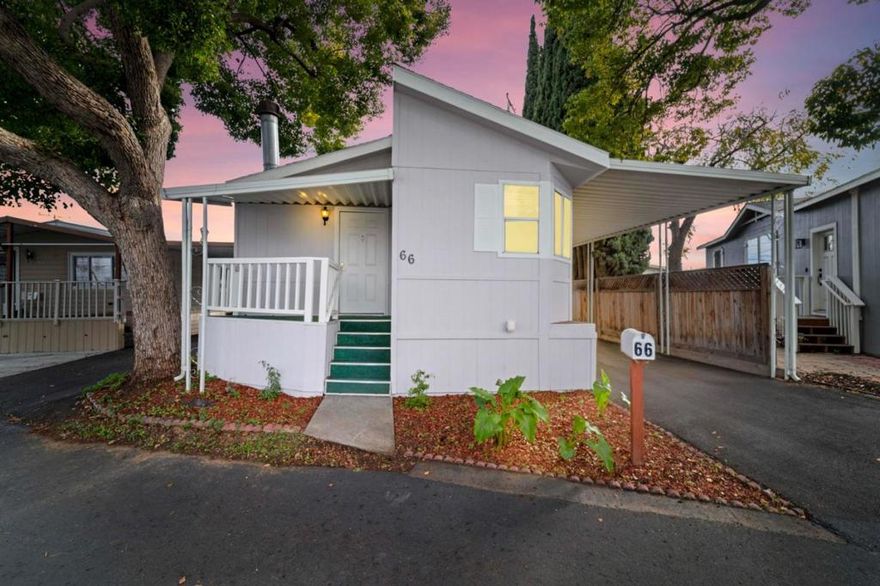 Welcome to this charming mobile home located in the heart of Silicon Valley. This home features 3 bedrooms and 2 bathrooms, built in 2000, with approximately 1,052 sqft. Recent updates include fresh interior and exterior paint and a newer water heater. Spacious living area. The Master bedroom has access to the backyard, adding comfort and convenience. Central Heating and AC. The carport can fit 3 or more vehicles. The community is near Costco, Sprouts, H-Mart, 99 Ranch Market, and various shopping centers, with easy access to major freeways. Space rent for the new owner is $900 per month.