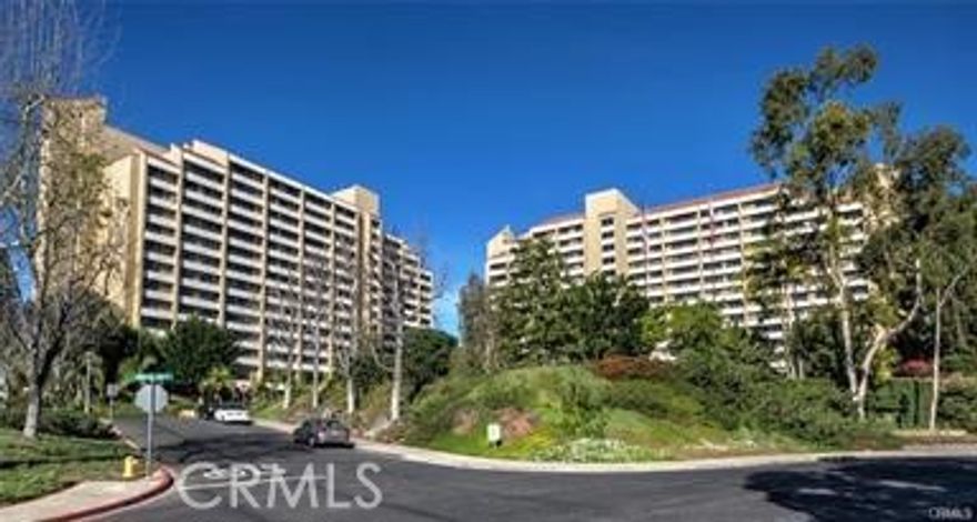 Exceptional view condo in the Towers A Unit. Studio unit on the eighth floor with gorgeous views of the golf course and the Laguna Woods neighborhood. Walk-in closet ceiling fan in the dining room. A two-burner cooktop is featured in the remodeled kitchen with a refrigerator. The bathroom has a cut-down shower for easier access. Laguna Woods is a senior community, and the Towers' monthly assessment includes housekeeping every other week, A dining credit per month for breakfast, lunch, or dinner. Electricity is included, as well as water, trash, and basic cable. There are many activities in the Towers and activities in the community include: bocce ball, tennis, pickleball, horse stables and riding, a 27-hole golf course, a per 3 executive walking course, cever clubhouses, five with pools. There is a state-of-the-art Theatre with shows to entertain. Access is provided by a bus service that goes around the community as well as to local destinations outside the community. Many activities to challenge the mind and body. Close to Laguna Beach. Come and enjoy this beautiful community.