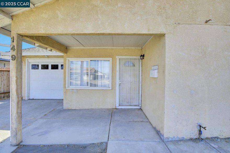 TURN KEY HOME with upgrades galore on a large lot. Step inside to the comfortable open Family/Great Room, filled with natural light and ample space for all your family gatherings. Flow into the renovated kitchen with updated stainless-steel appliances, featuring a sliding glass door that lead out to the backyard—perfect for seamless indoor-outdoor entertaining. Off the great room, you’ll find three cozy bedrooms and a stylish, updated full bathroom. The home includes an attached 1-car garage that provides a tucked-away laundry area and extra storage space. The backyard offers abundant open space with an updated fence, ideal for gatherings, play, or weekend projects. Location: Convenient access off the San Marco / Bay Point Hwy 4 Exit & BART. This home is a MUST-SEE for anyone seeking a move-in-ready property with modern updates and a spacious lot.