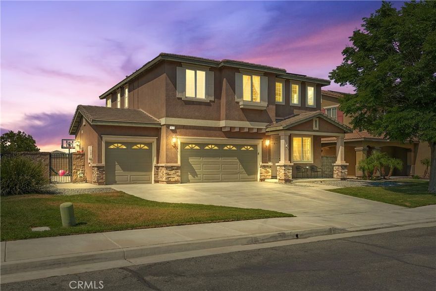 Located in the premier gated community of The Lakes in Menifee, this stunning home features a 3-car garage, no rear neighbors, a covered back patio, hardwood flooring throughout, and an open-concept kitchen flowing into spacious living areas. It offers generously sized bedrooms, his and hers closets, a formal living room, and a convenient downstairs guest bathroom. The Lakes is centered around three private lakes perfect for fishing, kayaking, and scenic walks. Residents enjoy resort-style amenities including a clubhouse, gym, multiple pools with waterslides, playgrounds, and BBQ areas. Miles of walking and biking trails wind through the beautifully landscaped neighborhood. Ideally located near top-rated schools, shopping, dining, and major freeways, this home combines luxury living with everyday convenience.