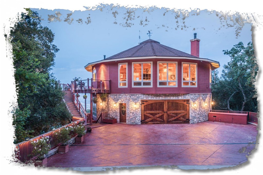 The home site is set along the desirable west side of Paso Robles, CA on the eastern slopes of the Santa Lucia Mountains. Your entry to this peaceful paradise is through a key-coded ranch road that leads to a secluded sanctuary. The spectacular, round home, 20 acres at 1,830 ft., presents breathtaking, panoramic views of hills and vineyards below with a 50-mile view. Deck views seamlessly transition indoor to outdoor living. Privacy, security, and elegance are yours for the taking. This end-destination retreat offers 3,200 ft. of living space, 900 ft. Garage/shop ft, basement and a 1400 sq ft. Deck (6,060 ft. total), making it the perfect gathering place for friends , relatives and telecommunicating. Majestic views of wine country paired with peaceful serenity and attachment to nature, minutes from the Pacific Ocean.