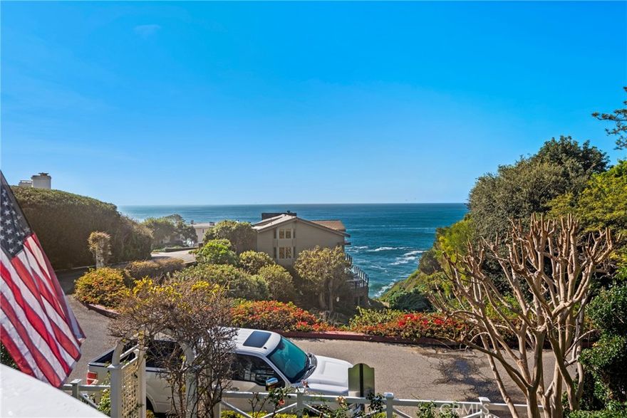 Located on a private street in South Laguna just a short stroll from the sand, this fully furnished and beautifully updated unit offers the perfect coastal retreat. The interior features open-beamed ceilings, laminate flooring, and a stylish kitchen with a gas stove that flows seamlessly into the living room. A full bathroom with bathtub adds convenience, while the loft bedroom overlooks the living space and includes a plush king-sized bed and generous closet storage. Outside, a private patio invites alfresco dining with serene ocean views, complemented by apple and lemon trees. Additional highlights include shared laundry facilities and one dedicated parking space directly in front of the home.