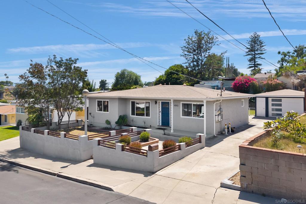 3 bedrooms all with private bathroom. Fully paid off solar. Open floor plan. Detached garage with ADU potential. Spacious/useable backyard. Fully Renovated Home in La Mesa with detached garage (perfect for an ADU) and fully owned solar! This beautifully reimagined residence blends modern elegance with everyday comfort in one of La Mesa’s most sought-after neighborhoods. Enjoy the freedom of owned solar—say goodbye to electric bills! Step inside to find luxurious new LVP wood flooring, gleaming quartz countertops, and an upgraded tankless water heater for maximum efficiency. The spacious primary suite features a walk-in closet and a spa-inspired shower, while each secondary bedroom includes its own en suite bath—perfect for guests or multigenerational living. A dedicated laundry room adds convenience, and the backyard is made for entertaining with covered patio and turf. Plus, the detached garage offers incredible ADU potential, ideal for added income or extended family. Don’t miss this rare opportunity to own a move-in-ready gem in La Mesa!