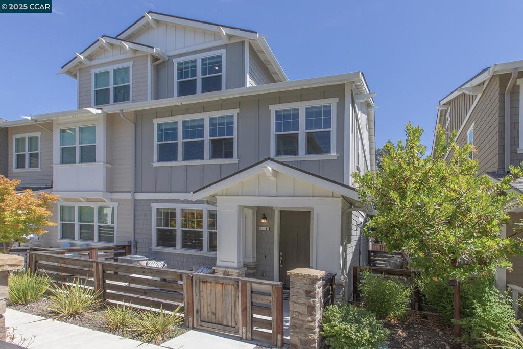 Built in 2019, this beautifully designed townhome style condo offers the perfect blend of contemporary style and comfortable living offering 5 bedrooms, 3.5 half bathrooms, an open kitchen, spacious great room, two-car garage, and two private, enclosed patios. The main level showcases a stylish open kitchen complete with stainless appliances, an island with bar seating, and a seamless flow into the dining and living areas—ideal for both everyday living and entertaining. The second floor offers 3 bedrooms and 2 bathrooms including a serene primary suite with a spa-inspired bathroom featuring a soaking tub, dual sinks, separate shower, and walk-in closet that’s sure to impress. This level also includes a generous guest bath with dual vanities and a convenient laundry room. On the top floor, discover a private retreat with two additional bedrooms, and full bathroom, perfect for a home office or guest retreat. The home also includes energy efficient upgrades including owned solar panels, and a Tesla charger. Situated in the heart of picturesque Moraga, this residence is surrounded by scenic hills and just moments from Moraga Country Club, the Lafayette-Moraga Regional Trail, local dining and shopping spots, beautiful parks, hiking paths, and some of the region’s top-rated schools.