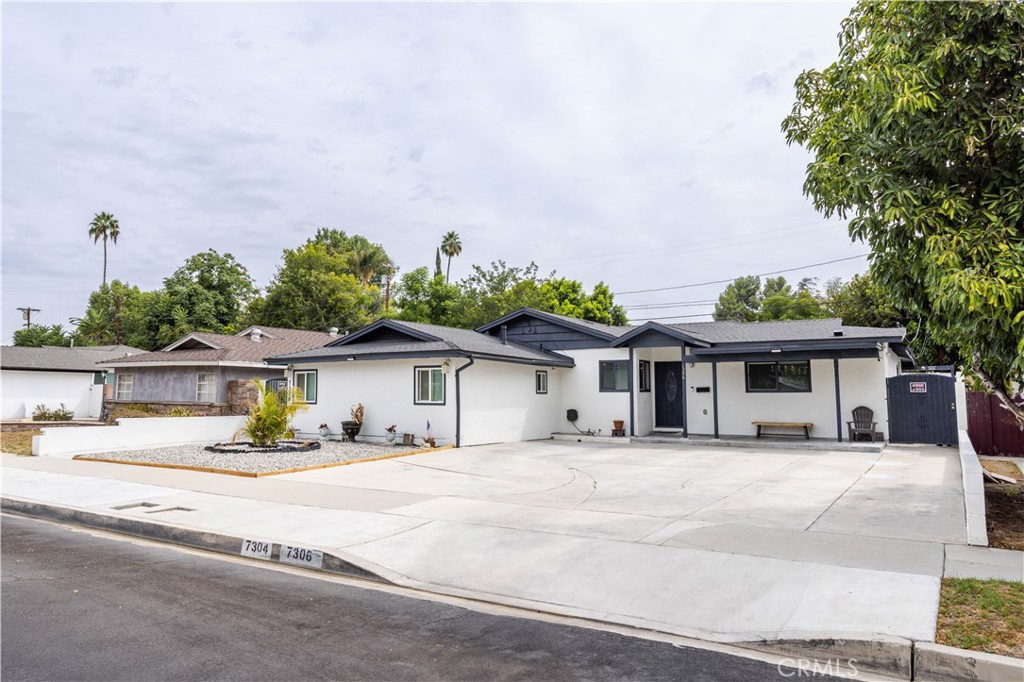 SFR, Standard ADU, and JR ADU! This stunning turn key home with its 2 ADUs is nestled in one of Winnetka’s most sought-after neighborhoods and as soon as you lay your eyes on it, you’ll immediately recognize the owners true “Pride-Of-Ownership.” Here are just a few of 7306 Jumilla Avenue many other outstanding features: drought tolerant landscaping and complementary paint scheme enhance its eye-catching curb appeal. You’ll step into a flowing open concept floor plan that is in “Pristine Condition” with dimmable recessed lighting, a designer paint scheme, and easy-care laminate flooring. The spacious living room is bathed in natural light by a large skylight. The family’s cook is going to truly appreciate the kitchen’s abundant custom cabinets, ample quartz counters with full back-splash, built-in appliances, center island with custom pendant lighting and wrap around breakfast bar. 3 bedrooms; The grand suite has an efficient ceiling fan, a deep closet, plus a beautifully appointed bathroom. The enclosed patio with its direct patio access, mini split AC, and ½ bathroom could be used as a 4th bedroom. A total of 2½ bathrooms. Central air and heating system for year-round comfort. Energy efficient dual pane windows Here are a few of 7308 Jumilla Avenue, the Jr ADU’s features: Approximately 400 square feet of living space. Nice living room. Well-appointed kitchen with dining area and mini split AC unit, 1 bedroom, 1 bathroom Here are the ADU at 7304 Jumilla Avenue’s features: A flowing open concept floor plan that is in “Pristine Condition” with mini split AC units and durable laminate flooring. Spacious living room. Beautiful kitchen with abundant cabinets, ample counters with full back-splash, durable stainless-steel sink, and breakfast bar. Both bedrooms have efficient ceiling fans. 1-bathroom, Nice laundry area. All of this sits on a large 7,015 square foot lot that is close to Pierce College, The Village at Topanga, Topanga Mall, Orange Metro Line, and Warner Center with its entertainment and myriad of gourmet restaurants. So here is your chance to own a completely remodeled “Like-New” home.
Main House: 7306 Jumilla= 3 Bedrooms, 2.5 Bathrooms, APX 1385 Sq.Ft.
Jr. ADU: 7308 Jumilla= 1 Bedroom, 1 Bathroom APX 405 Sq.Ft.
ADU: 7304 Jumilla= 2 bedrooms, 1 Bathroom, Kitchen APX 660 Sq.Ft.
Total Count= 6 Bedrooms, 4.5 Bathrooms, APX 2,450 Sq. Ft.
