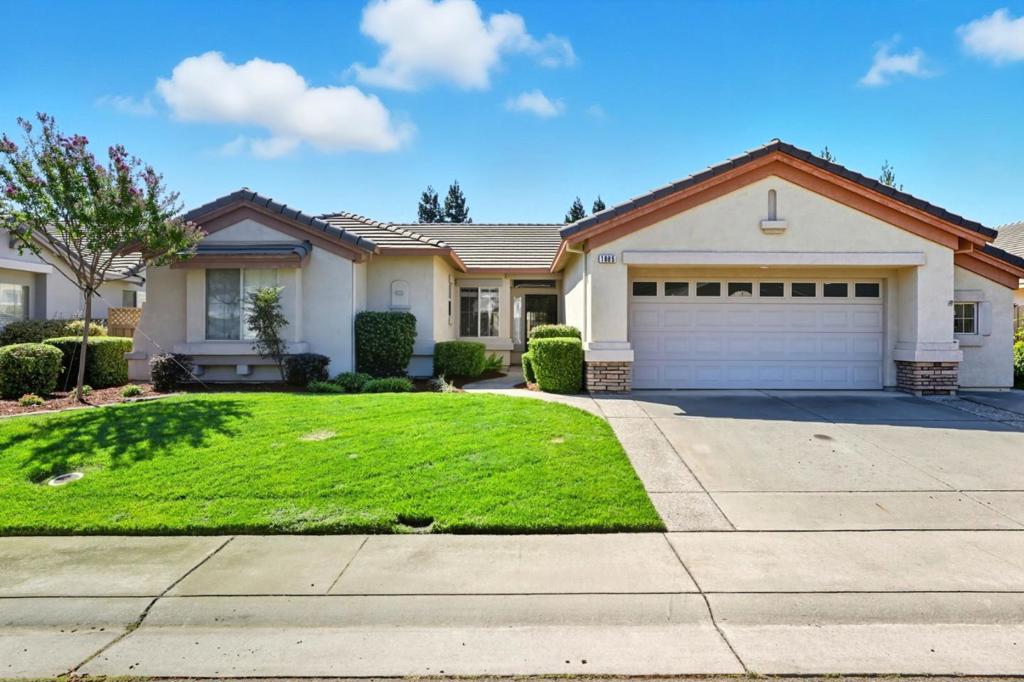 The one that you have been waiting for is here!! Rarely available 2Bed 2Bath plus Office/Den area that could even be a third bedroom. This Orchard Crest open-concept layout features a bright kitchen with loads of counter space and a entertainers Island, new stainless refrigerator and gas oven/range. The seamless flow from the dining area and living room leads to a sun drenched backyard patio with a covered Pergola. Enjoy California outdoor living at its finest with your comfortable over-sized low maintenance yard. Additional highlights include an oversized 2 1/2 car garage and new HVAC system. Washer and dryer are also included. Enjoy all that the Sun City 55+ Community has to offer; well managed with tons of amenities, golf, tennis, walking trails, club house, group activities and more. Come start your new lifestyle today..