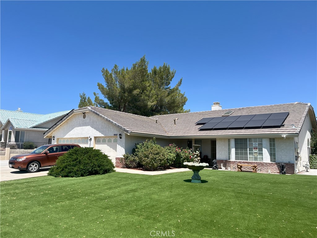 Come and enjoy this lovely spaciously 2,168 sqft 3 bedroom 2 full bath home with RV Parking. Located on the top of the hill in the Desert Knolls / Saint Marap hospital area. As you walk into the home you enter into living area called the Sun Room adjacent of the formal dining area into the family room, adjacent off of the kitchen nook. Inside the kitchen area it comes fully furnished with all the appliances. The refrigerator will stay. Outdoors is very lovely with artificial turf in the front yard and the back yard has a covered patio with a built in BBQ, a built in raised garden area and for the family member, your household pet, it comes with a doggy bath/grooming area. Comes with salon which is assumable. Call today with out delay!