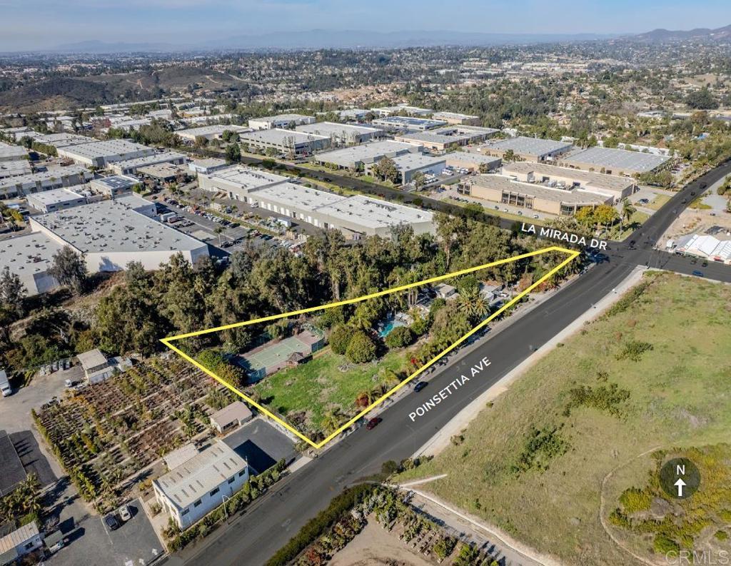 Approximately 2.35 acres Existing 2,476 square foot single-family residence with tennis court and guest house/ADU Located in the City of Vista Business Park Specific Plan which allows for a variety of uses including light industrial, manufacturing, research, product testing, and more The subject property consists of approximately 2.35 acres of land with an existing single-family residence approximately 2,476 square feet, a tennis court, and a versatile guest house/ADU—ideal for visitors, extended family, or potential rental income. The property is located in the Vista Business Park Specific Plan Area B, which is meant to provide locations for industries and business offices primarily engaged in research, product development and testing, developmental labs, production, distribution, and light industrial.