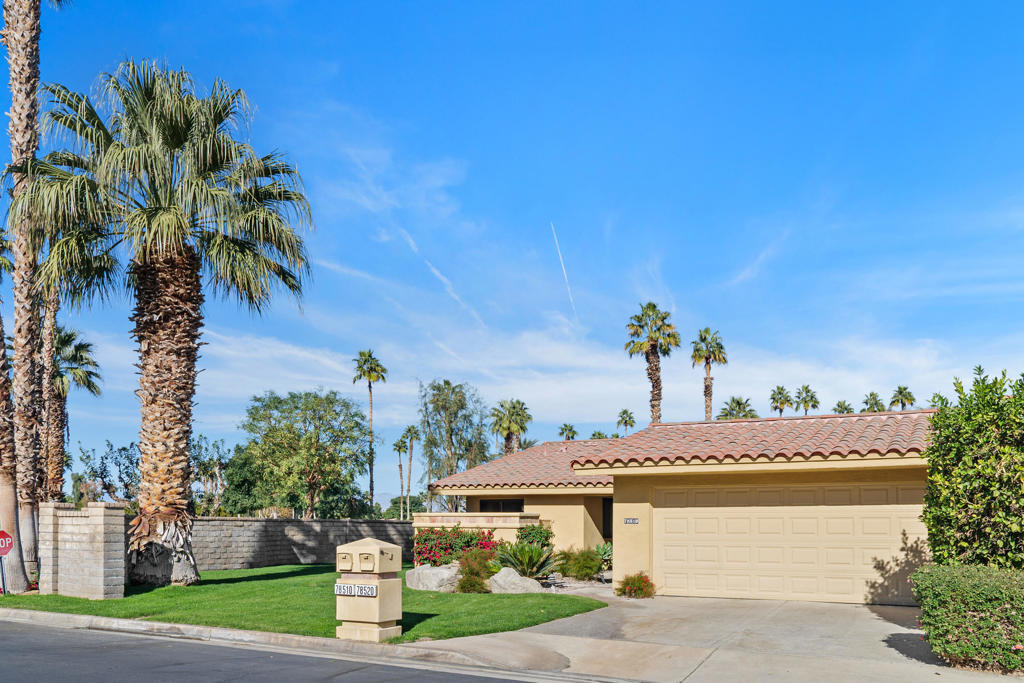 Stylish Living in Indian Wells!This beautifully appointed 3-bedroom, 3-bath home blends functionality with comfort across thoughtfully designed spaces. The kitchen stands out with dual counters--each seating four--featuring a low-top bar off the family room and a high-top breakfast bar off the dining room. Granite countertops, a gas cooktop, and a separate electric oven enhance both style and practicality.Enjoy vaulted ceilings and laminated flooring in the inviting living room, anchored by a cozy fireplace. The adjoining family room flows easily and features remote-controlled skylights for custom natural light and provides views of the private rear patio--ideal for entertaining or unwinding under the shade of an alumawood patio cover, complete with private gate access to the lush greenbelt and sparkling community pool.Retreat-Ready Bedrooms: - The primary suite opens to the patio and includes dual closets with built-in organizers and an en-suite bathroom with a spacious tile shower. - Bedroom #2 overlooks the IWCC golf course and features its own bathroom with granite countertops and tile shower. - Bedroom #3 includes patio access and shares a guest bathroom.Additional highlights include a Swiss Trak tiled garage floor with direct kitchen entry for effortless grocery runs, fee simple land ownership (no lease!), and low-maintenance living through HOA amenities such as landscaping, exterior upkeep, and pool access.As an Indian Wells resident, you'll enjoy perks like exclusive rates on golf, tennis, events, and more via the Resident Benefit Card.Priced to move--schedule your showing today!