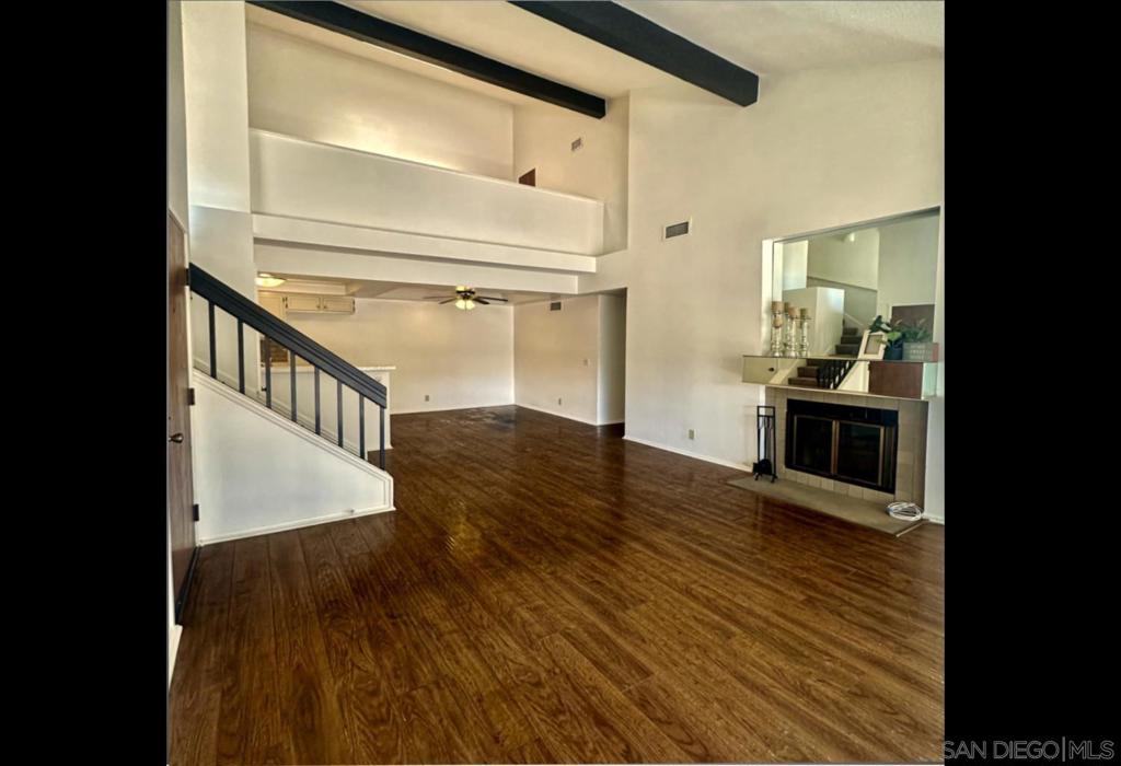 A rare opportunity to purchase one of the largest size units in the complex- Very spacious, newly remodeled upstairs two bedroom plus den (easily converted to a third bedroom) and loft condominium with many special features. High vaulted smooth ceilings, newly painted interior and new carpet. New quartz counters and range. Efficient central AC system, many energy-efficient upgrades includes two parking spaces- carport and space Beautuifully landscaped grounds include a large pool and spa. Many convenient shopping alternatives and easy access to freeways Owner/Agent
