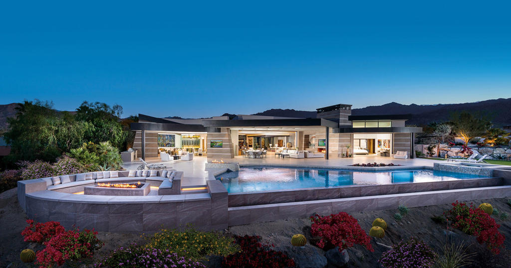 Brand new construction that is above and beyond your imagination. Bighorn's newest and most exciting estate is a departure from the expected with its custom finishes, rich textures and breathtaking views. Stylish interiors extend seamlessly to the outdoor living spaces where you get the sense of floating above the world below. The impactful first impression through a large glass pivot door delivers unobstructed down valley views from the moment you arrive. a perfectly designed great room offers an open-concept floor plan with soaring ceilings, automated wall of glass, light and bright by day featuring city and mountain views and at nightfall the drama begins with enchanting city lights filling the space. From the sophisticated furnishings to the custom finishes no details has been missed. This beautiful estate separates master from guest living and offers a home theatre and office. Prepare to fall in love with the outdoor living which offers everything you would imagine desert living should be. Perched high above the city below and carved into the property's edge is a step-down a firepit with cushioned wrap-around seating where tranquility and beauty can be appreciated.
